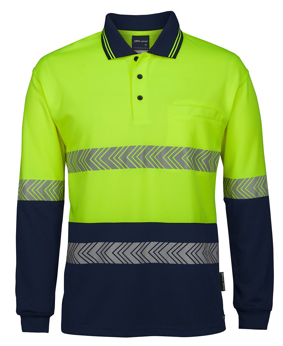 JB's Hi-Vis Long Sleeve Segmented Tape Polo